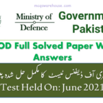 Ministry Of Defense Full Solved Paper