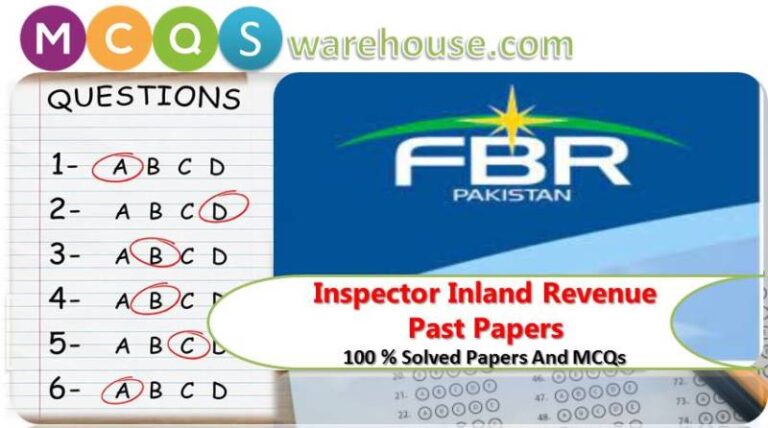 Inspector Inland Revenue Past Papers - MC QuestionS Warehouse